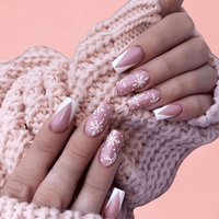 Faux ongle blanc noel