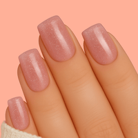 Faux ongle rose paillette