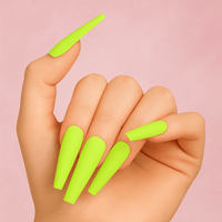 Faux ongles jaune fluo