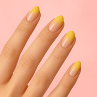 Faux ongles jaune pastel