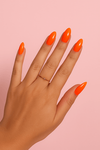 Faux ongles orange fluo