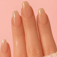 Faux ongles transparent pailleté
