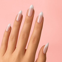 faux ongle rose et blanc