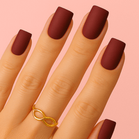 faux ongle rouge mat