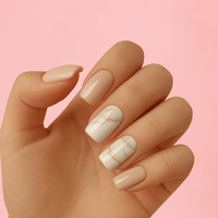 faux ongles marbre blanc