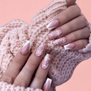 White Christmas fake nail