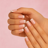 Faux ongle blanc rose