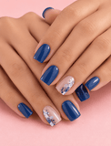 Faux ongle bleu foncé
