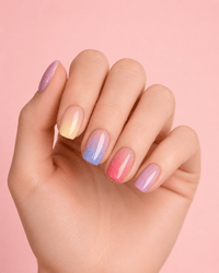 Faux ongle multicolore pastel