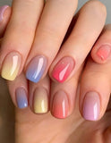 Faux ongle multicolore pastel