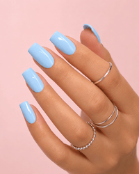 Faux ongles bleu pastel