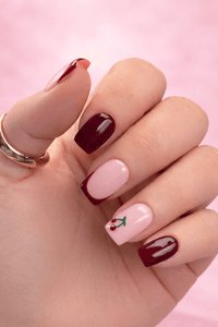 Faux ongles cerise