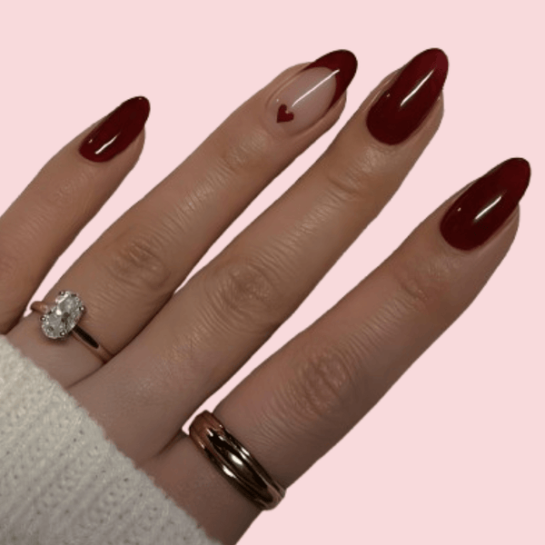 Faux ongles coeur