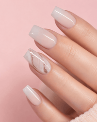 Faux ongles marbre blanc