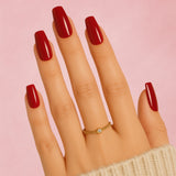 Faux ongles rouge bordeaux