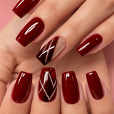 Faux ongles rouge pailleté
