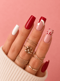 Ongle noël bordeaux