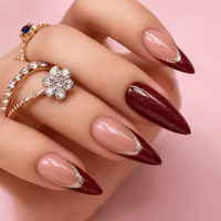Ongle noël rouge et or