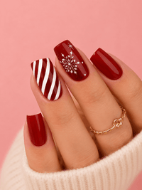 Ongles noël rouge et blanc
