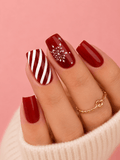 Ongles noël rouge et blanc
