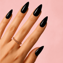 Black pointed false nails