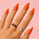 Neon orange false nails