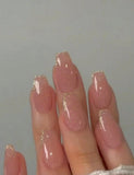 Faux ongles transparent pailleté