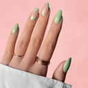 Pastel green false nails