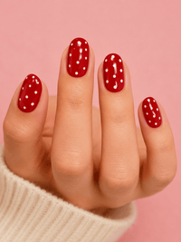 faux ongle rouge et blanc