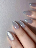 Faux ongles gris pailleté