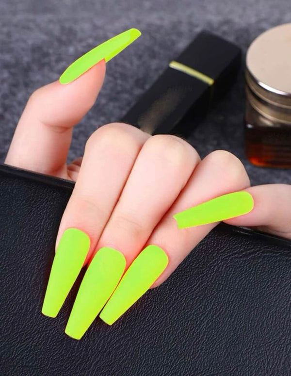 Faux ongles jaune fluo