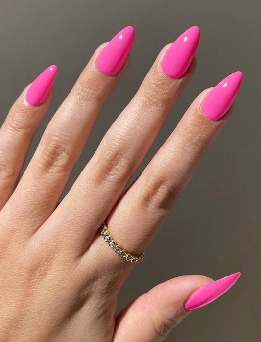 Faux ongles rose fluo 