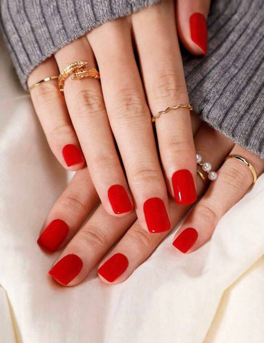 Faux ongles rouge vif