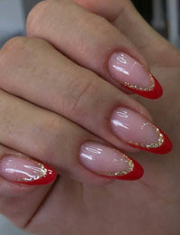 ongle noel rouge et or