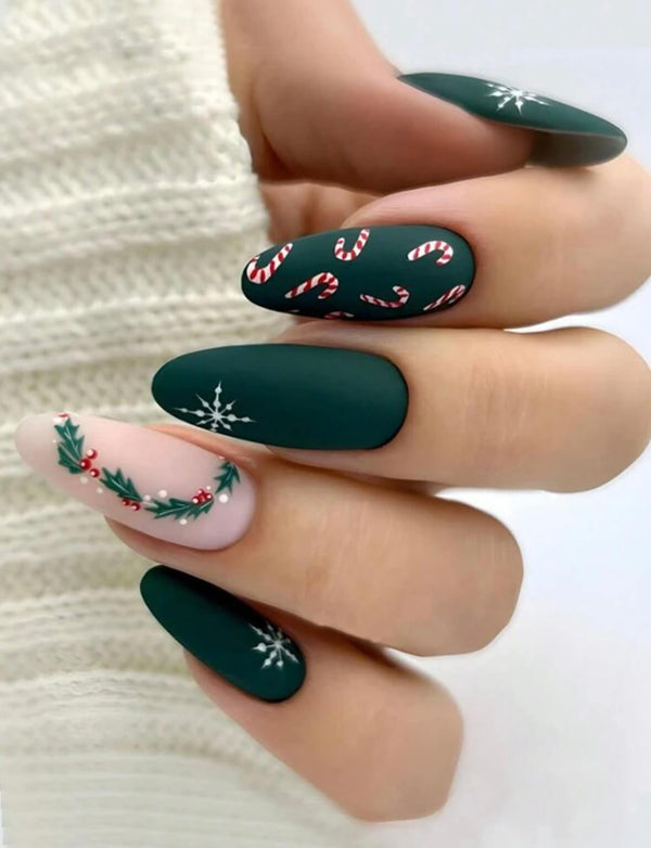 ongle noel vert