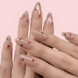 ongle coeur rose