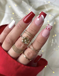 ongle noel bordeaux