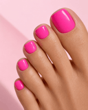 Ongle pied rose fluo
