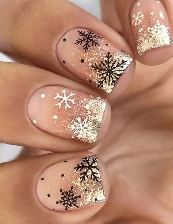 ongles noel doré